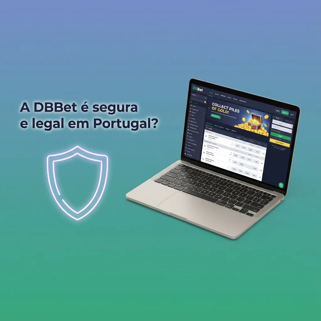 Ilustração sobre segurança da casa de apostas DBBet para jogadores em Portugal, com ícones de cadeado e verificação.