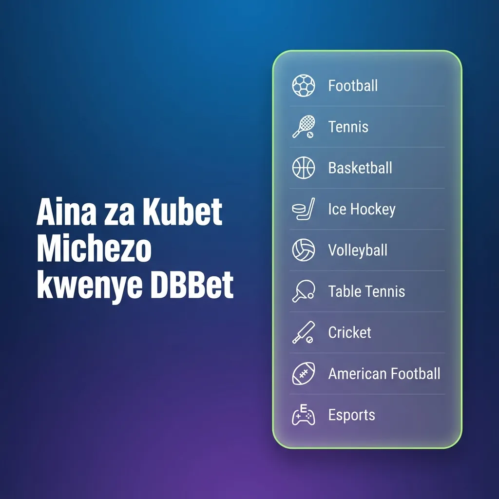 Mchezaji akibrowse tovuti ya DBBet akichagua kubet soka, raga, tenisi, mpira wa kikapu na kriketi mtandaoni