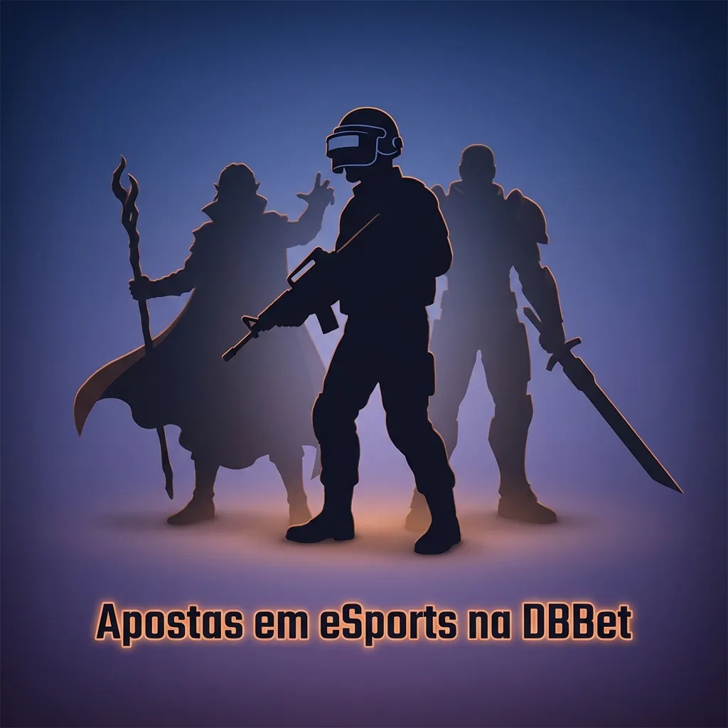 Banner da DBBet com ícones de jogos CS2, Dota 2, StarCraft e League of Legends para apostas em eSports.