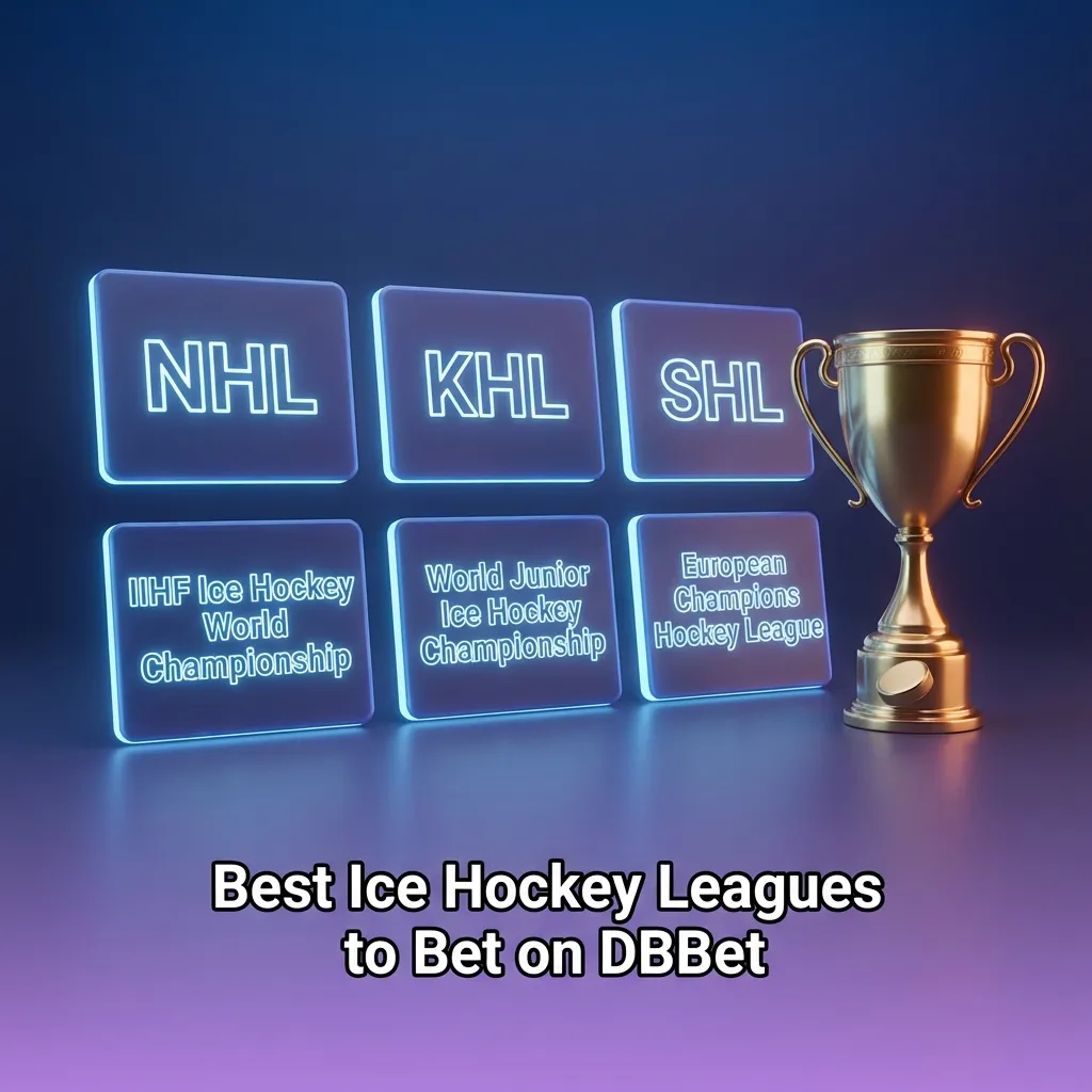 DBBet ice hockey betting page listing NHL, KHL, European leagues, IIHF Worlds and Olympic tournaments