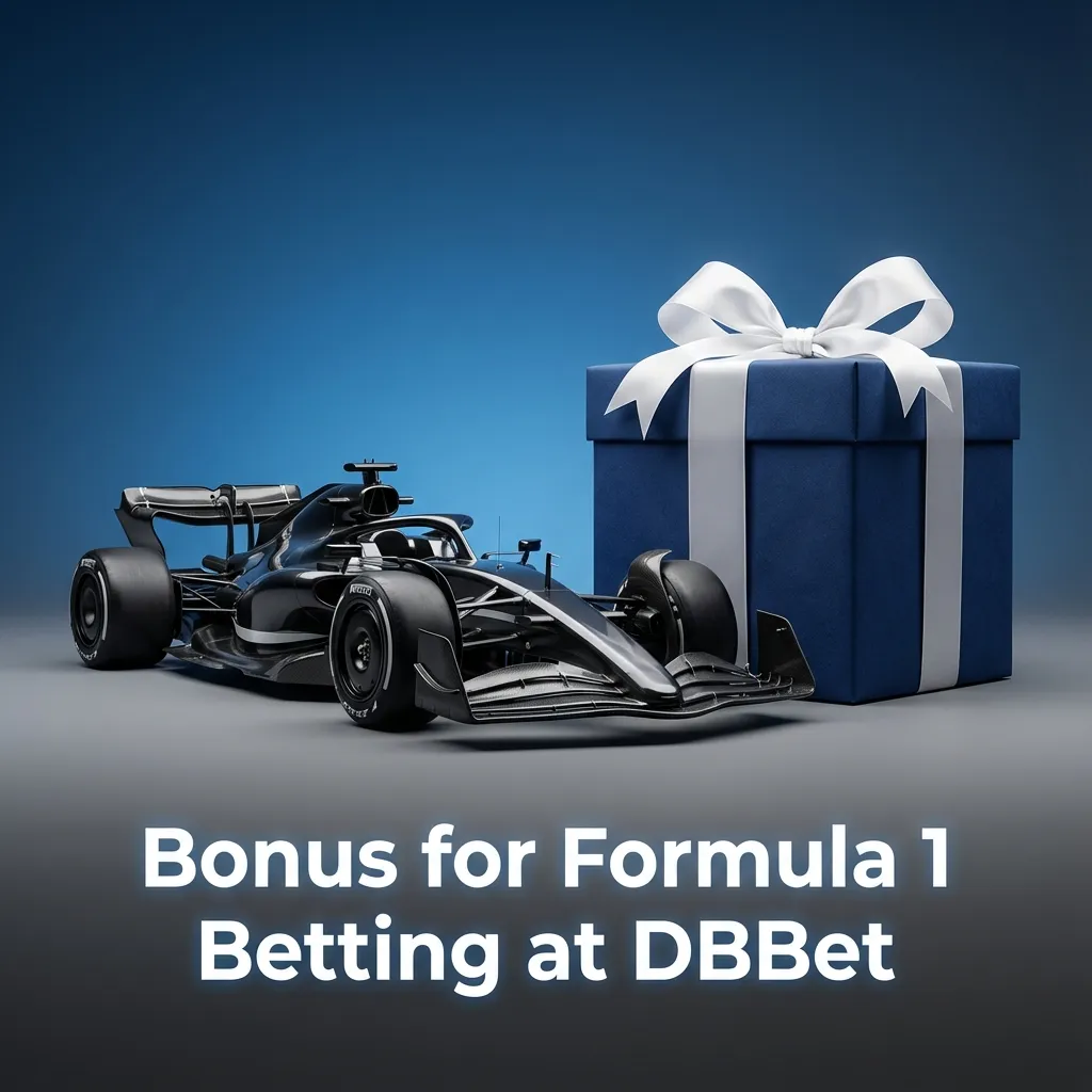 Promotional banner for DBBet showing Formula 1 car and text about a sports welcome bonus for new F1 betting users