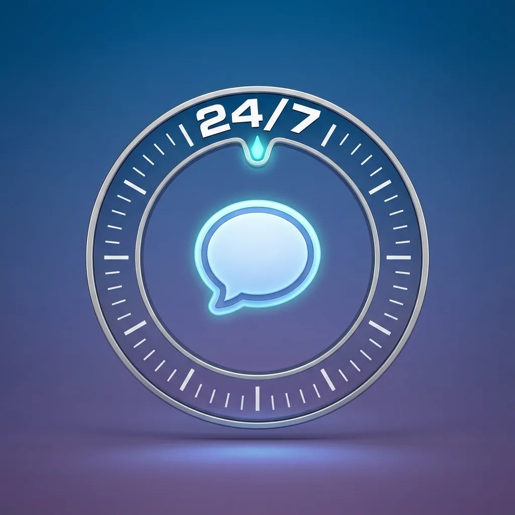 Ilustração de chat ao vivo DBBet num telemóvel, com operador a ajudar cliente em tempo real 24/7