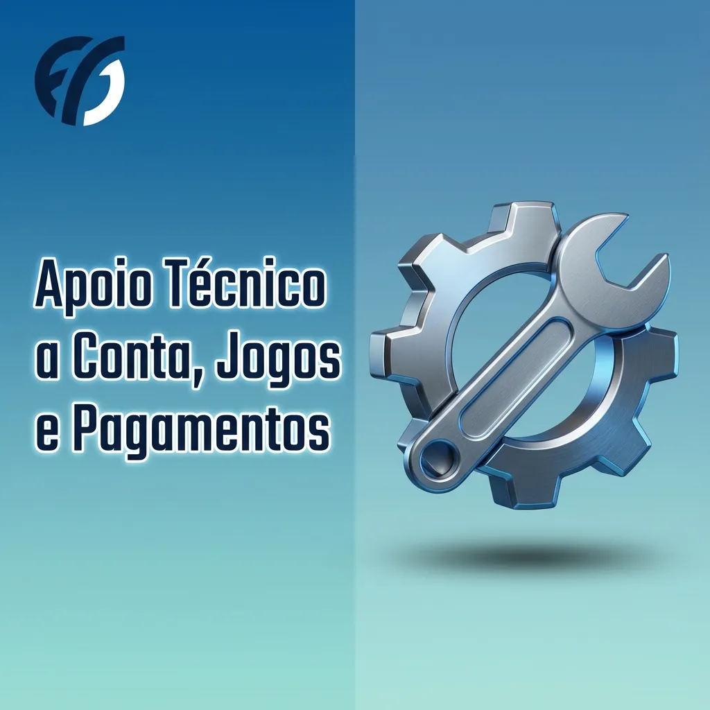 Ilustração de apoio técnico DBbet com ícones de conta, jogos e pagamentos e contacto por chat, email e telefone