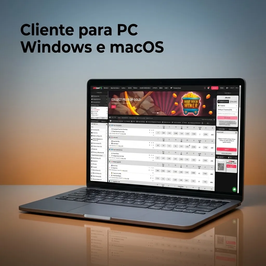 Página da DBBet aberta num portátil, destacando acesso via browser em vez de app para Windows ou macOS