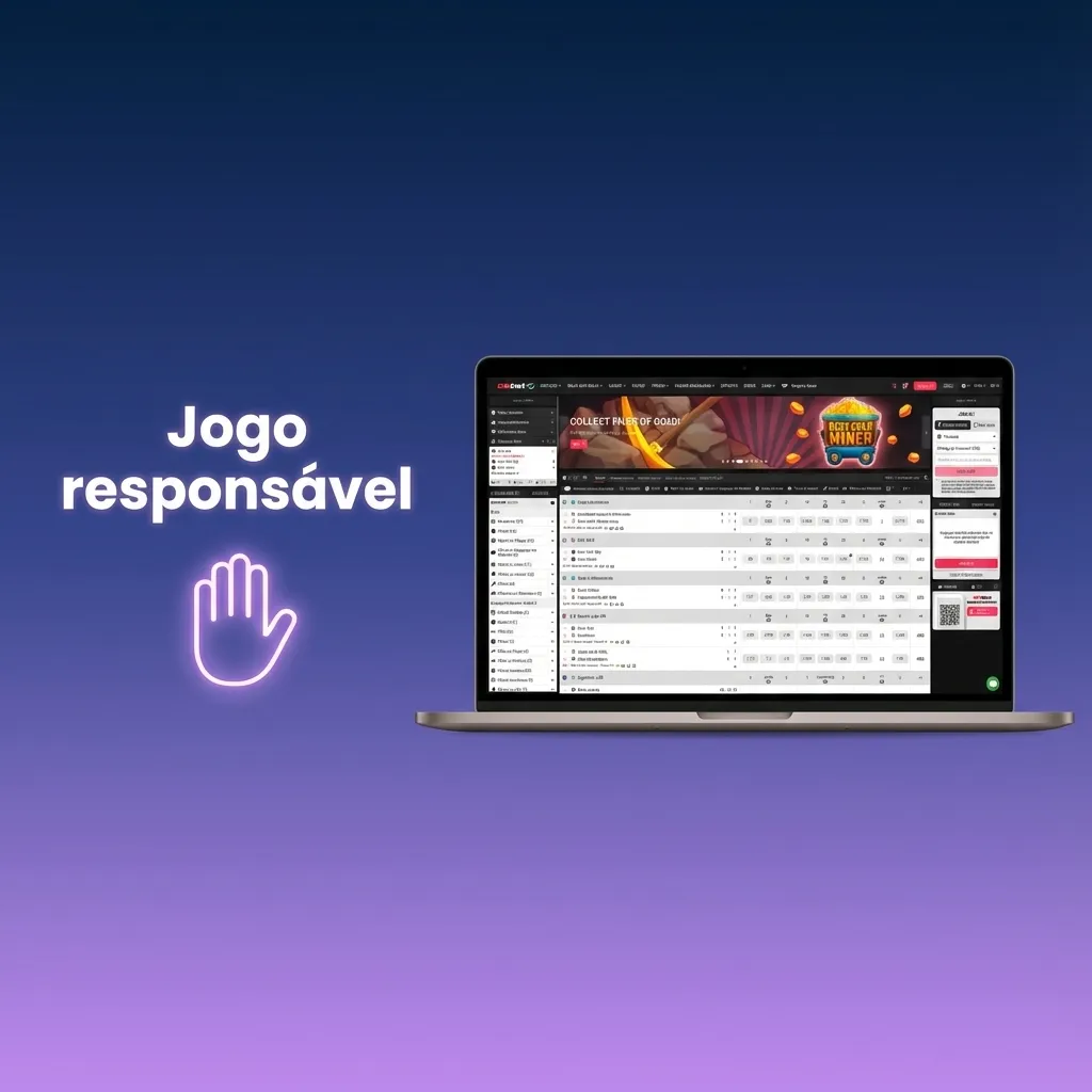 Ilustração sobre jogo responsável com lembretes de limites, pausas, autocontrolo e proteção do orçamento ao apostar online