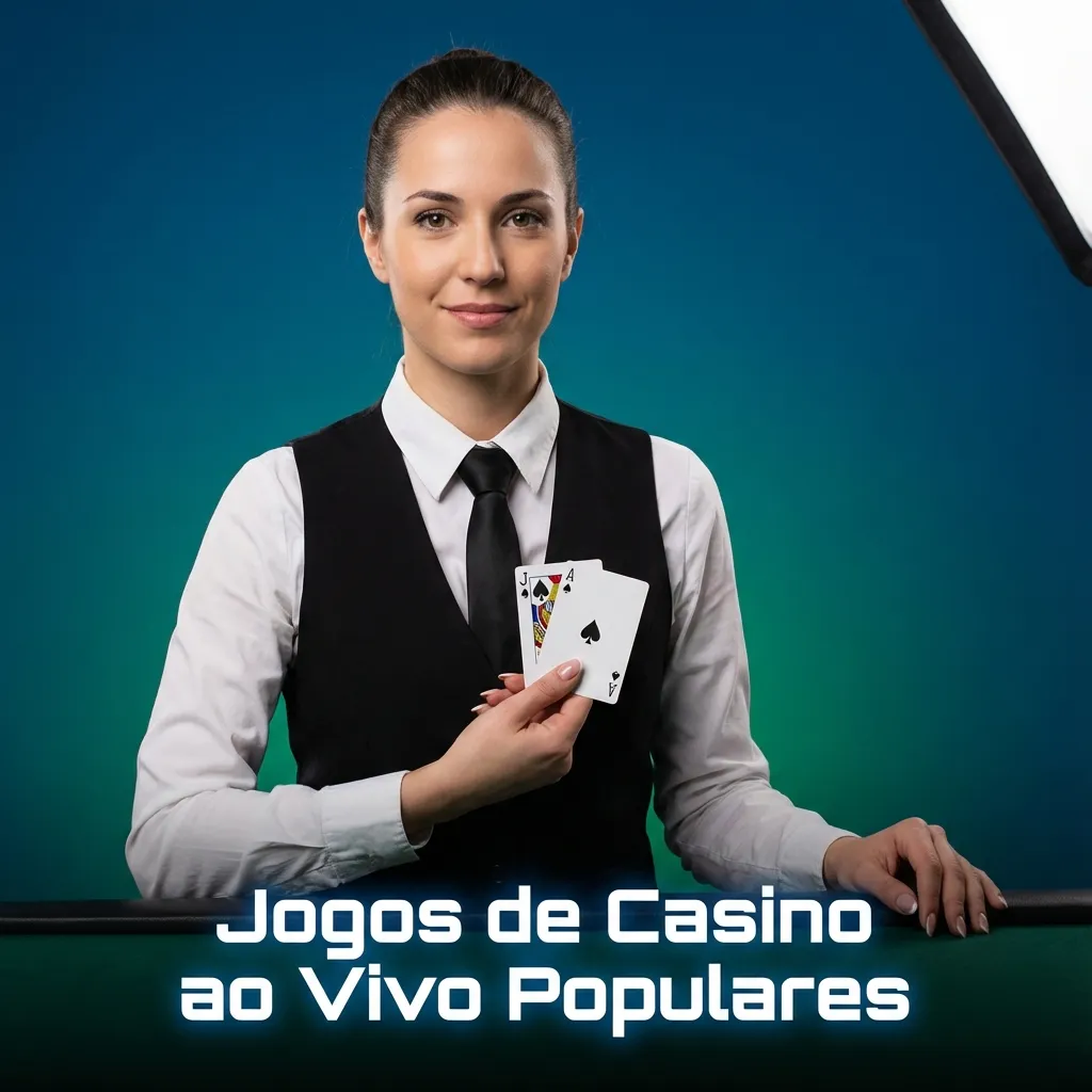 Mesa de casino ao vivo com dealer e sobreposição listando roleta, blackjack, bacará e game shows populares da DBBet Portugal