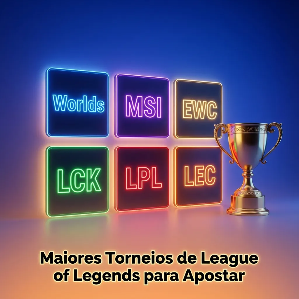 Banner de esports de League of Legends destacando Worlds, MSI, EWC, LCK, LPL e LEC com foco em apostas na DBBet