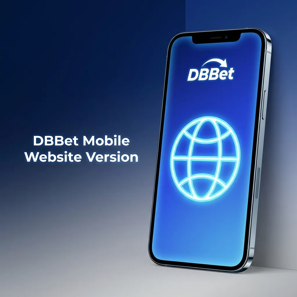 Smartphone showing DBBet mobile site with sports odds, casino games, cashier, and menus optimized for thumb navigation.