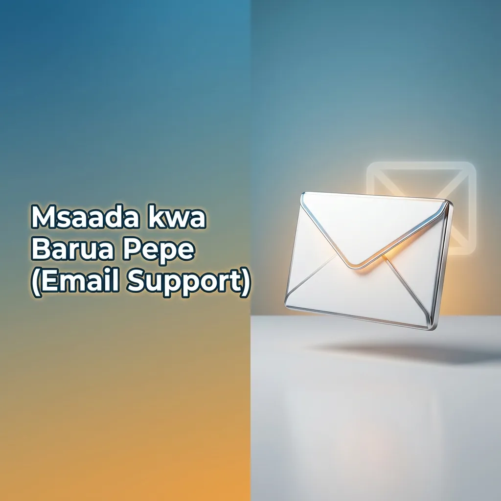 Mchoro wa skrini ya barua pepe ukionyesha jinsi ya kuandika na kutuma ombi la msaada kwa msaada@dbbet.co.ke