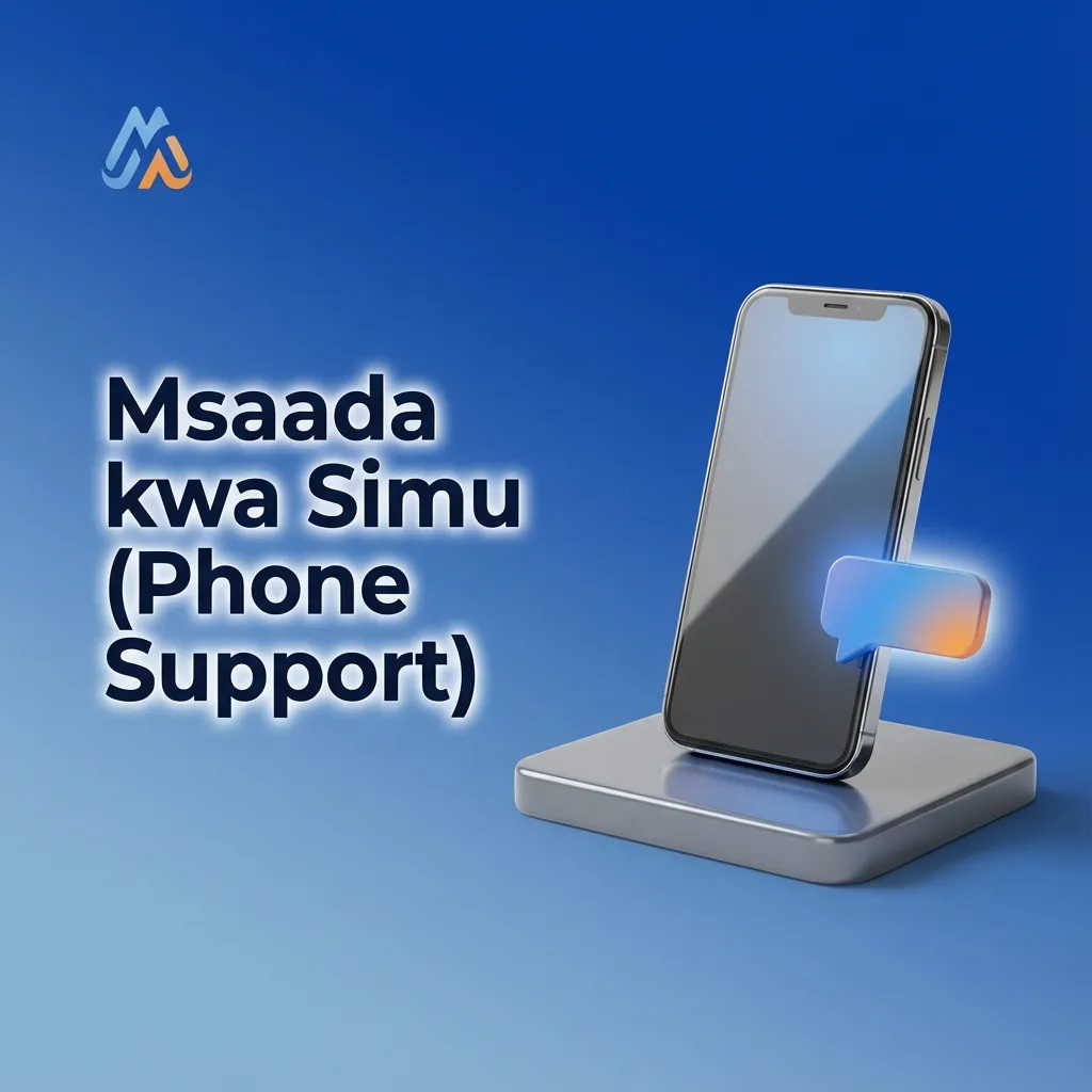 Mteja akiongea na wakala wa huduma kwa simu, ikionyesha msaada wa haraka wa masuala ya miamala na akaunti.