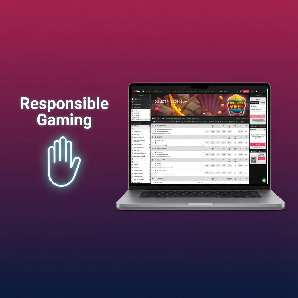 Illustration promoting DBBet Tanzania responsible gaming with icons for limits, breaks, no under-18s, and mindful betting