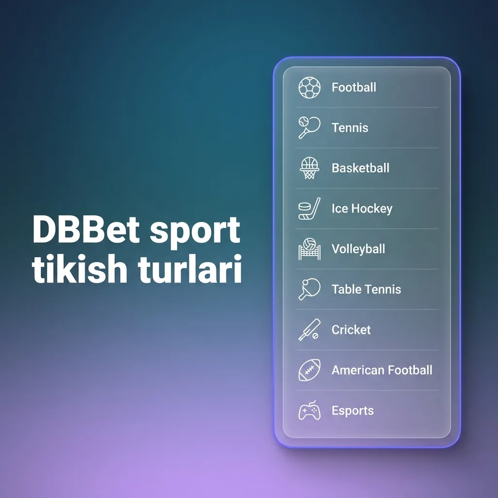 DBBet interfeysi: futbol, tennis, basketbol, MMA, boks va kibersport bo‘yicha prematch va jonli sport tikish sahifasi