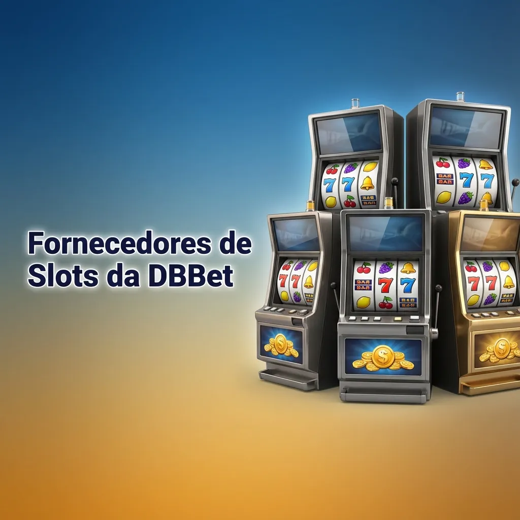 Ecrã da DBBet mostrando logótipos de fornecedores de slots populares e contagem aproximada de jogos por estúdio