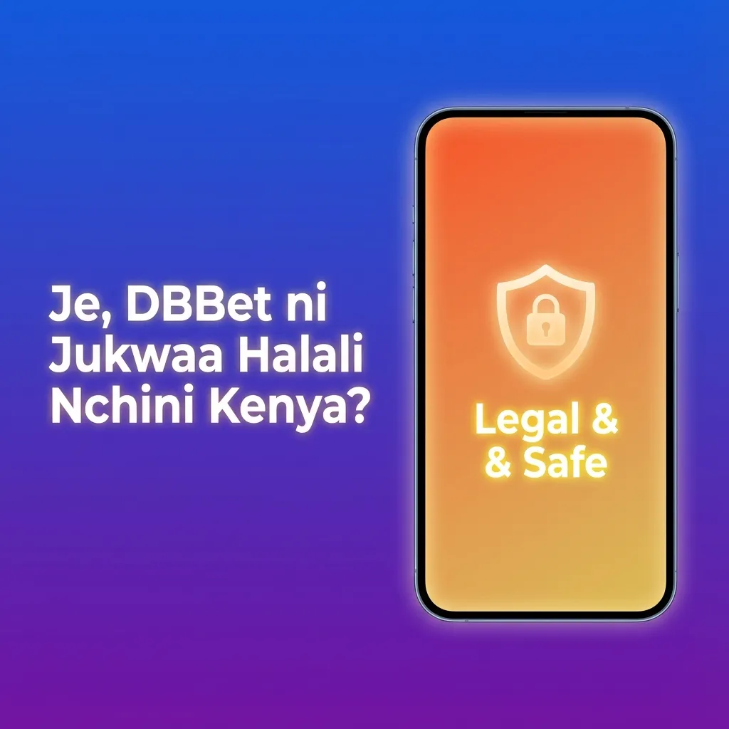 Mwanamume akiangalia tovuti ya DBBet kwenye laptop, maandishi kwa Kiswahili, swali “Je, DBBet ni Jukwaa Halali Nchini Kenya?”