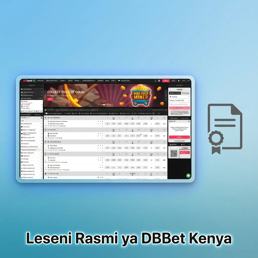 Nembo ya DBBet Kenya na maandishi yakionyesha kuwa ina leseni ya Curacao 8048/JAZ ya michezo ya kubahatisha mtandaoni