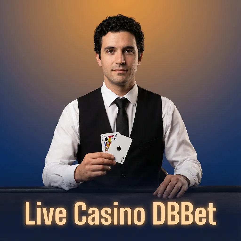 Mesa de live casino DBBet com crupiê ao vivo, roleta e cartas, transmissão em direto e chat de jogadores.