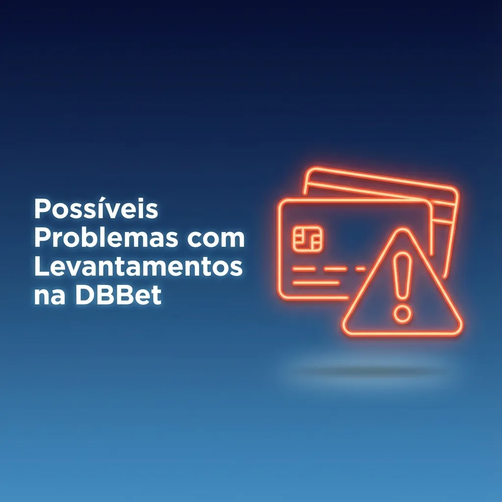 Ilustração de utilizador da DBBet com alerta de problemas e ícones de levantamento, verificação KYC e métodos de pagamento.
