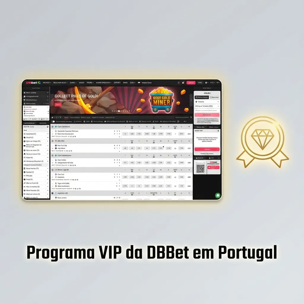 Banner do Programa VIP da DBBet em Portugal com níveis, cashback, gestor dedicado e bónus exclusivos