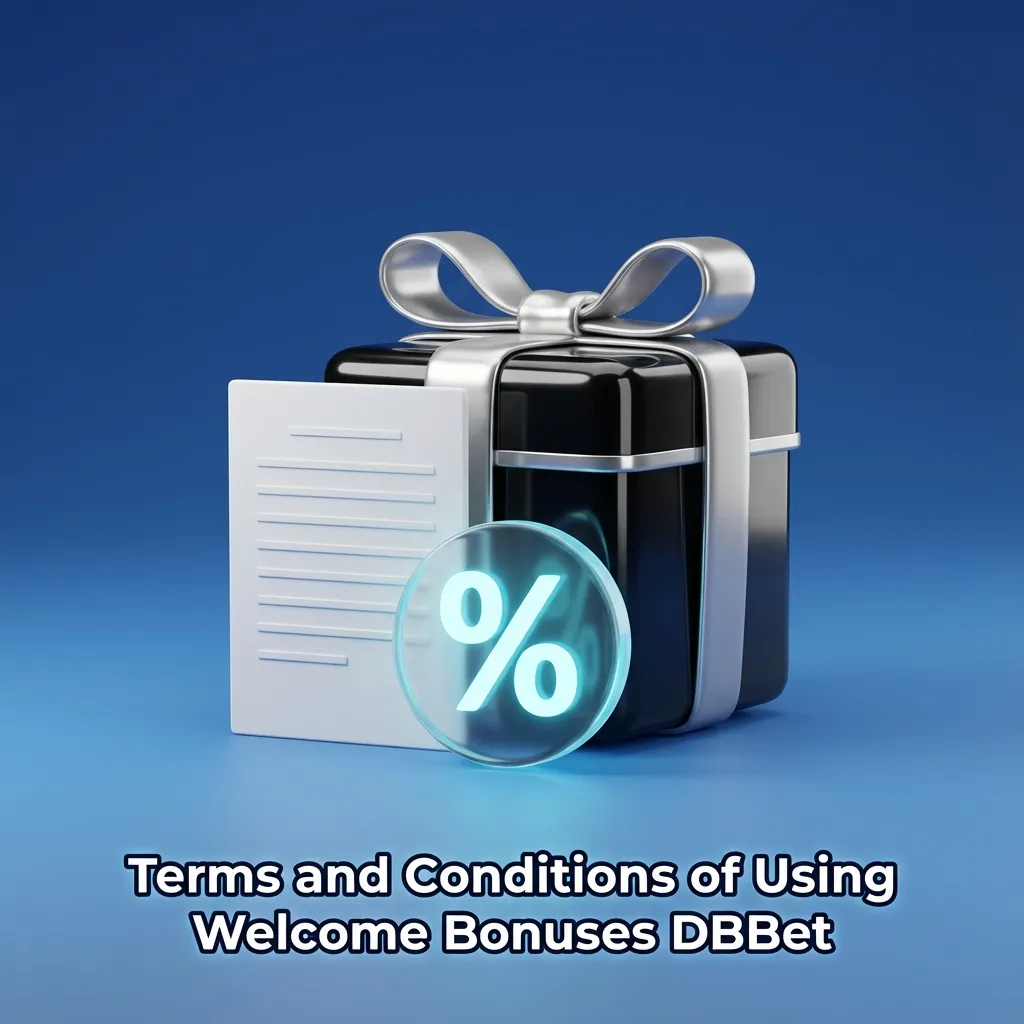 Illustrated guide summarizing DBBet welcome bonus terms, wagering rules, limits, and eligibility conditions