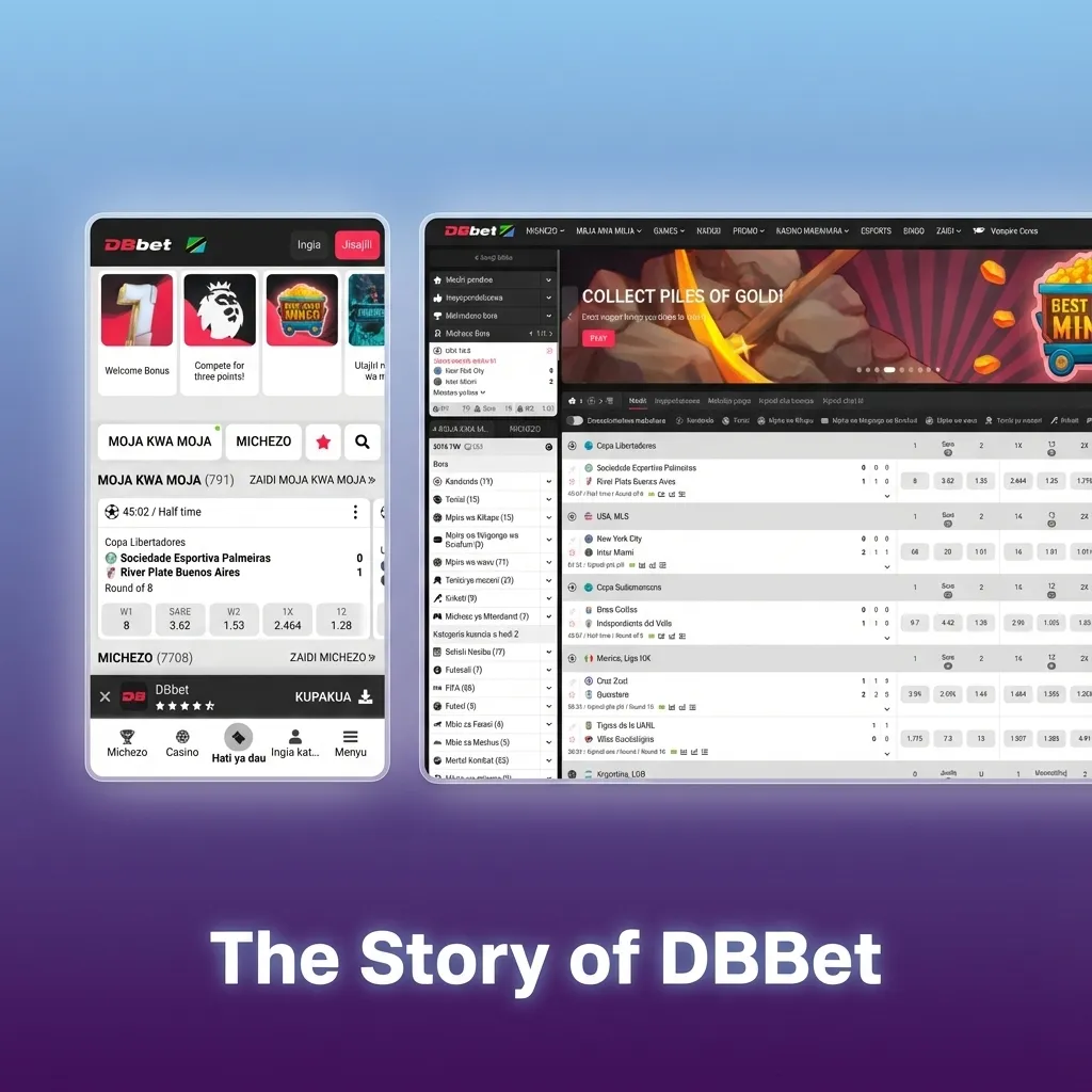 Illustration of DBBet’s journey from 2020 startup to licensed, transparent Tanzania-focused online betting platform.