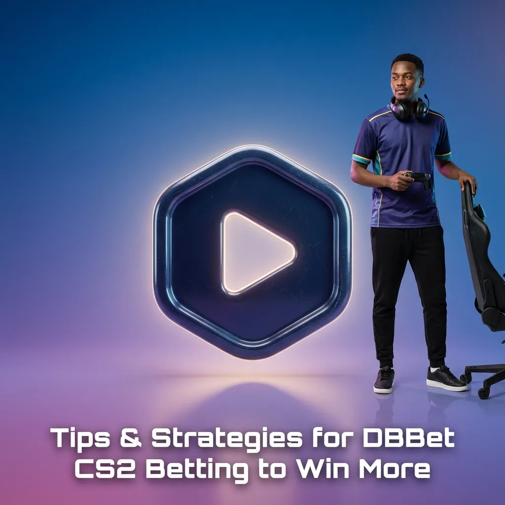 Graphic titled “Tips & Strategies for DBBet CS2 Betting” with bullet points on bankroll, odds, maps, logs, and discipline