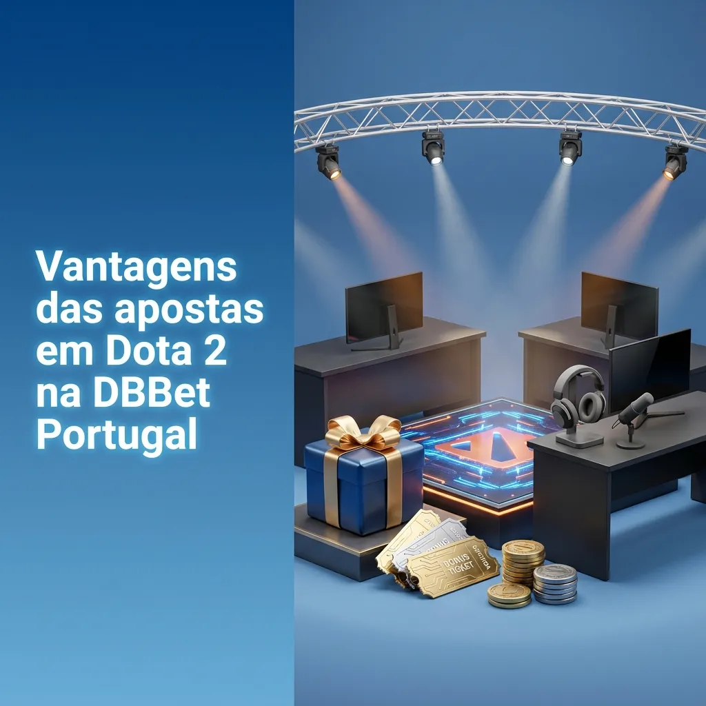 Banner da DBBet Portugal destacando apostas em Dota 2, bónus, app móvel, métodos de pagamento e suporte 24/7