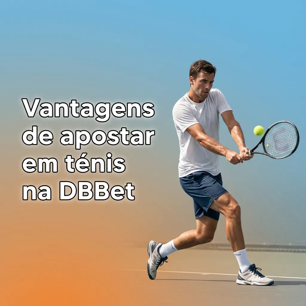 Banner da DBBet com raquete e bola de ténis, destacando odds em tempo real, mercados variados e app móvel para apostas.