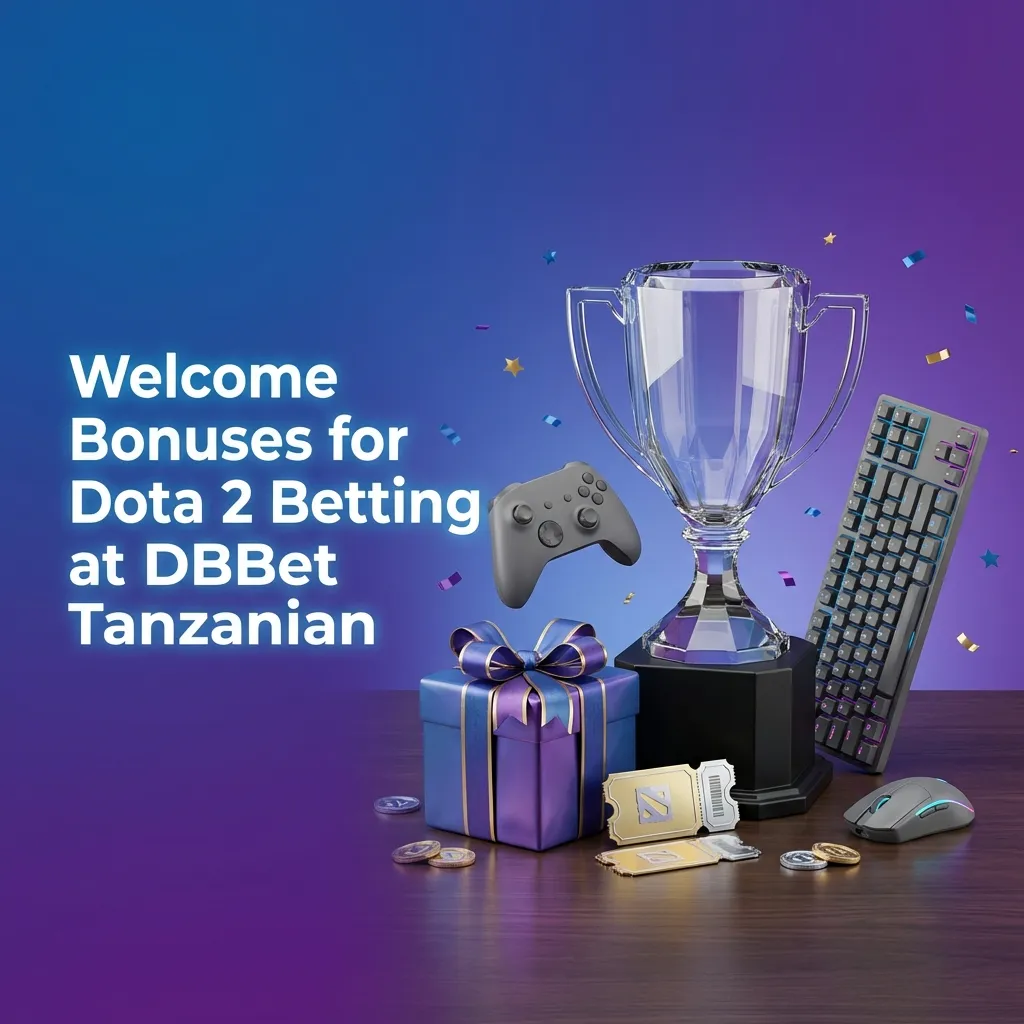 Banner showing “DBBet Tanzania 200% Welcome Bonus up to $1750 + 150 Free Spins” with Dota 2 esports betting theme