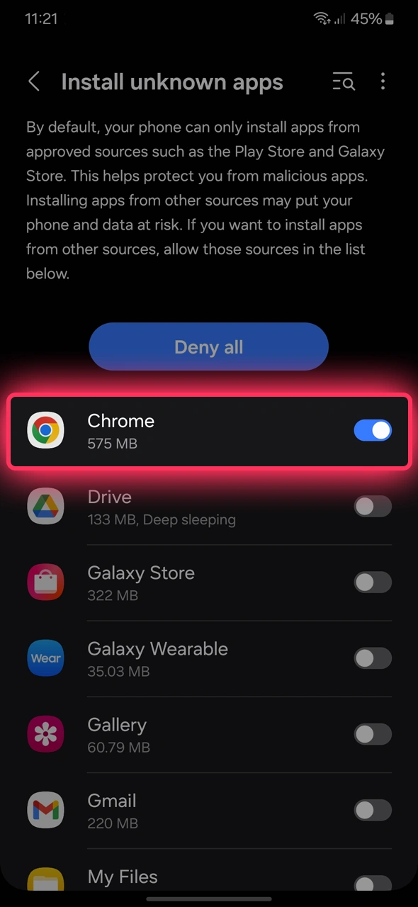 Allow installation from unknown sources to set up DBBet APK.