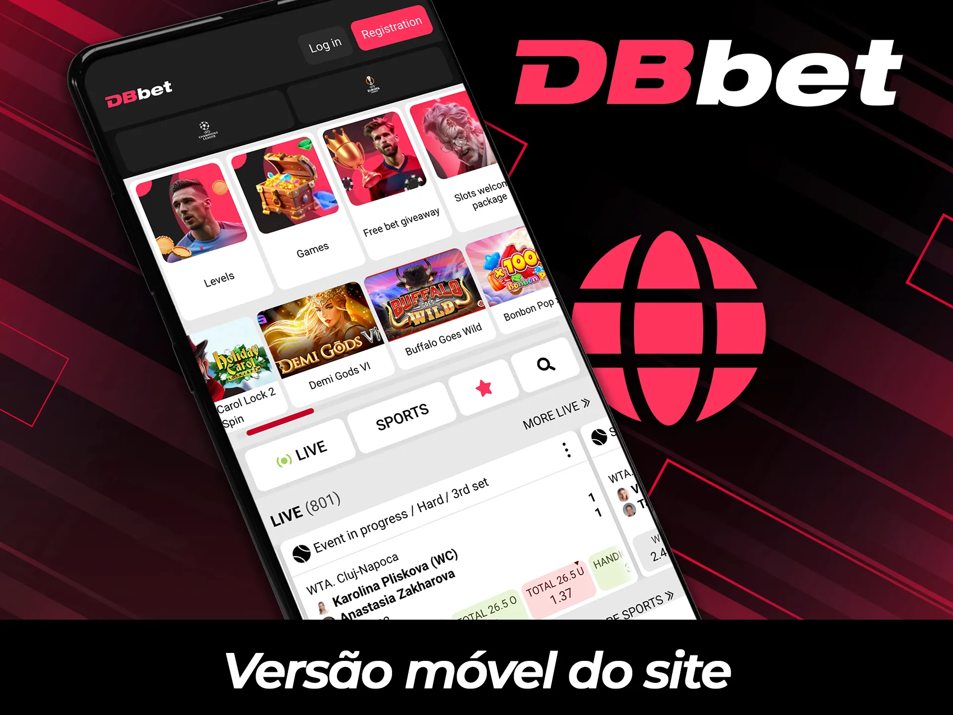 Explore a versão móvel do site DBBet para jogar convenientemente pelo navegador.
