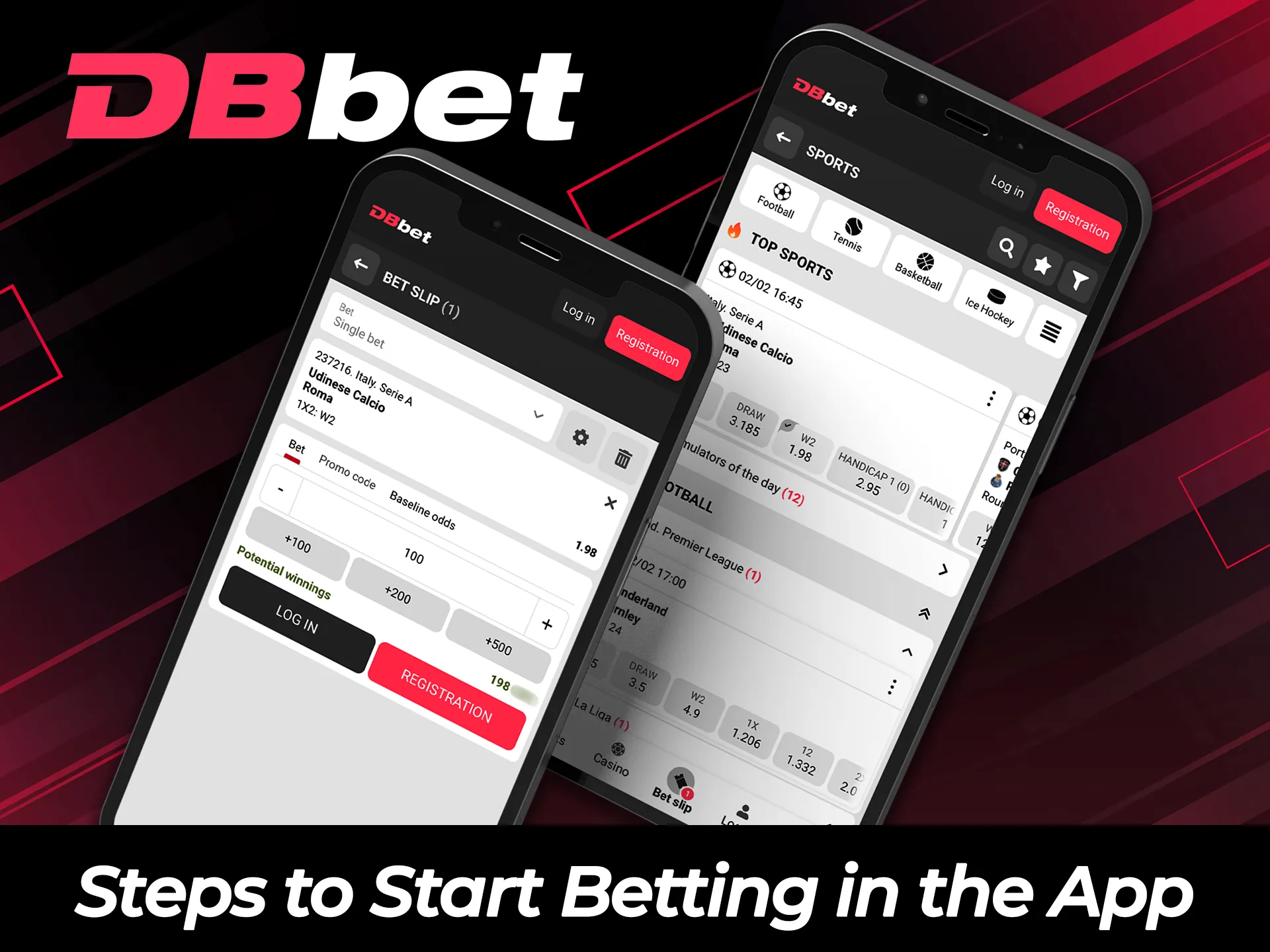 Use easy steps to start betting in the DBBet app.