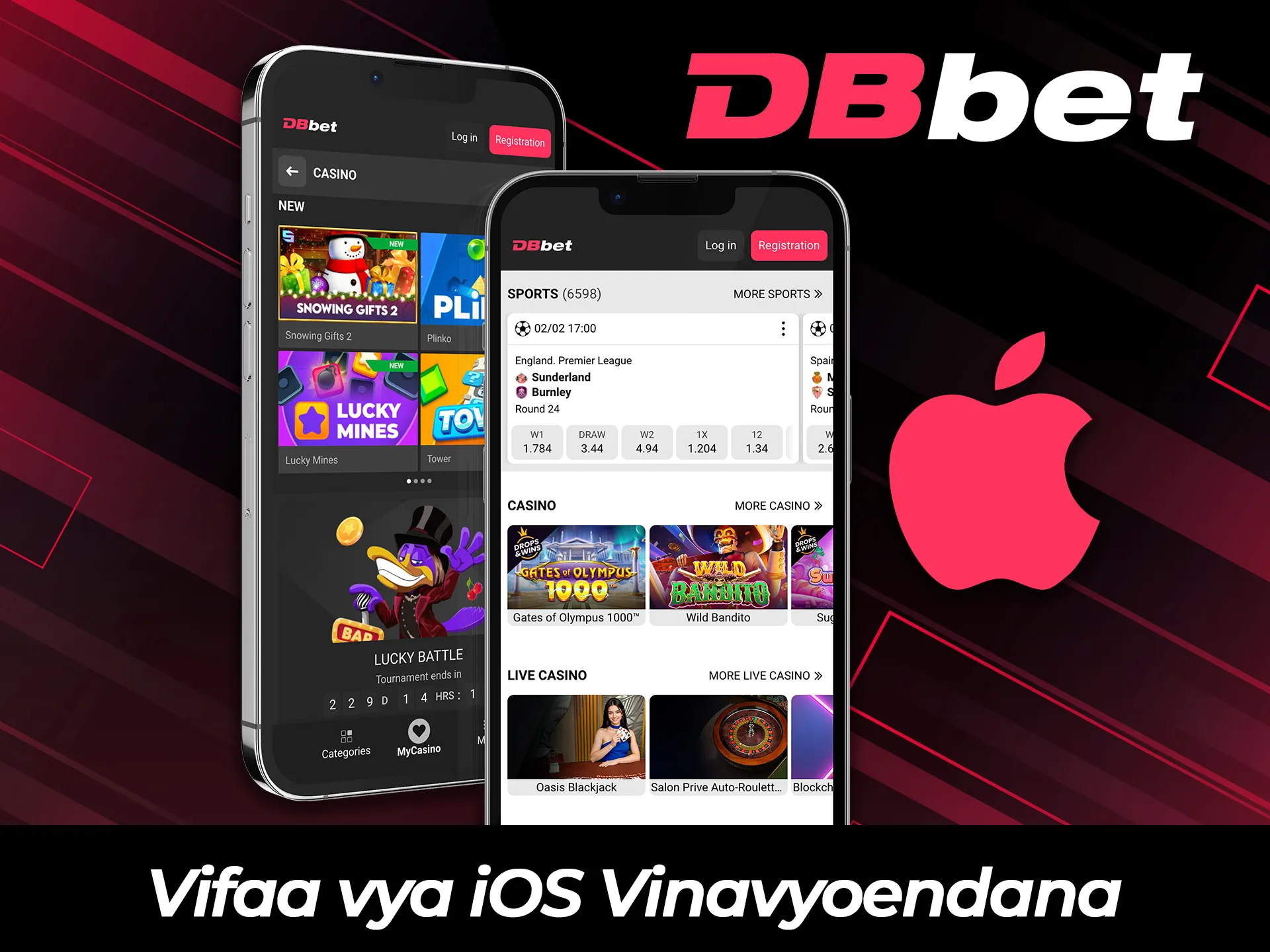 Pitia vifaa vyote vya iOS vinavyotumia programu ya DBBet.