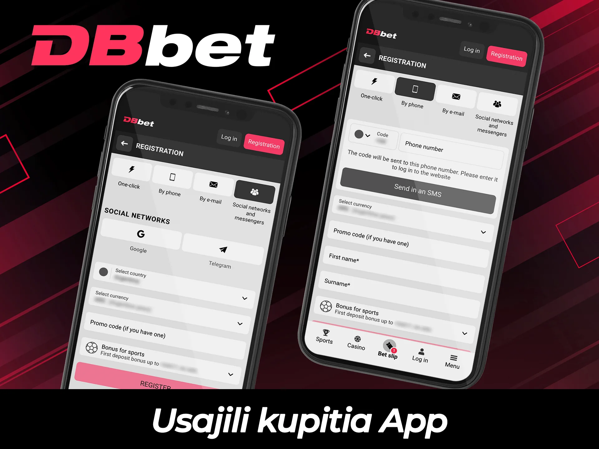 Kamilisha mchakato wa kusajili akaunti mpya kupitia programu ya simu ya DBBet.