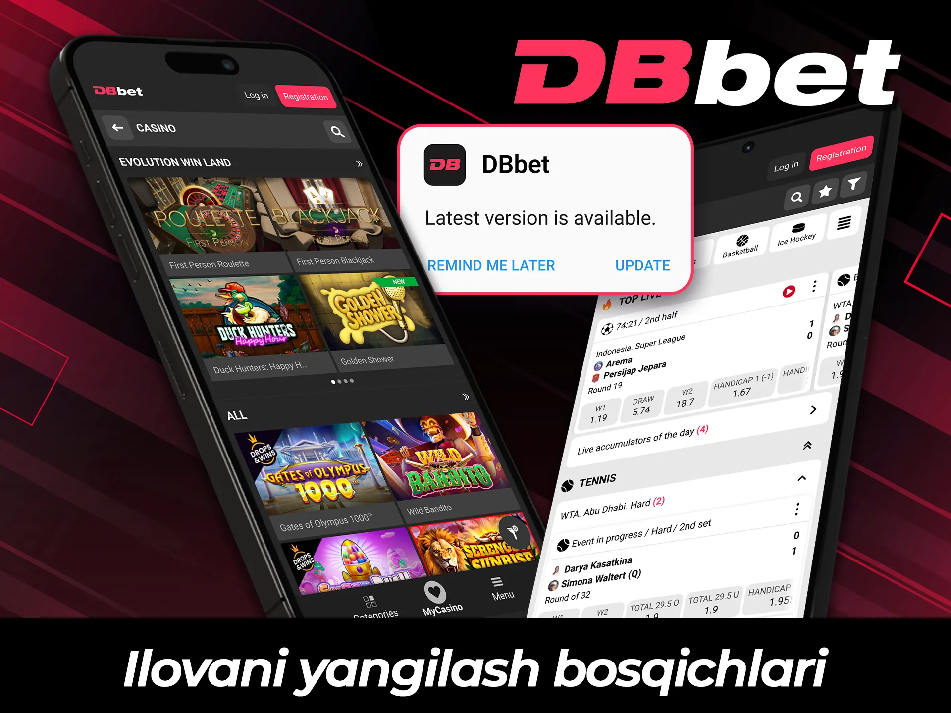 DBBet ilovasini eng so'nggi versiyaga yangilash uchun zarur bo'lgan qadamlarni ko'rib chiqing.