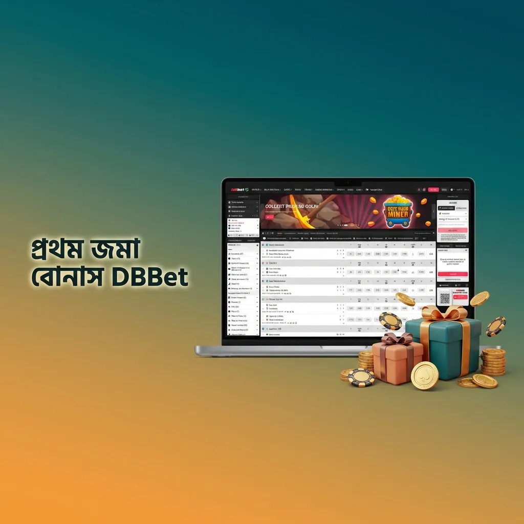 DBBet প্রথম জমা বোনাস ব্যানার, ২০০% পর্যন্ত ৮,১০০,০০০ টাকা ও ১২০ ফ্রি স্পিন অফার, বাংলাদেশি নতুন খেলোয়াড়দের জন্য