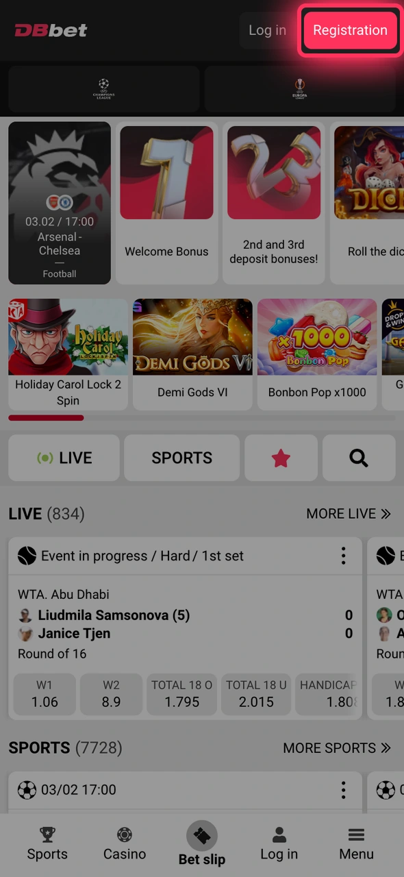 League of Legends bozorlarini ko'rish uchun DBBet veb-saytiga kiring.