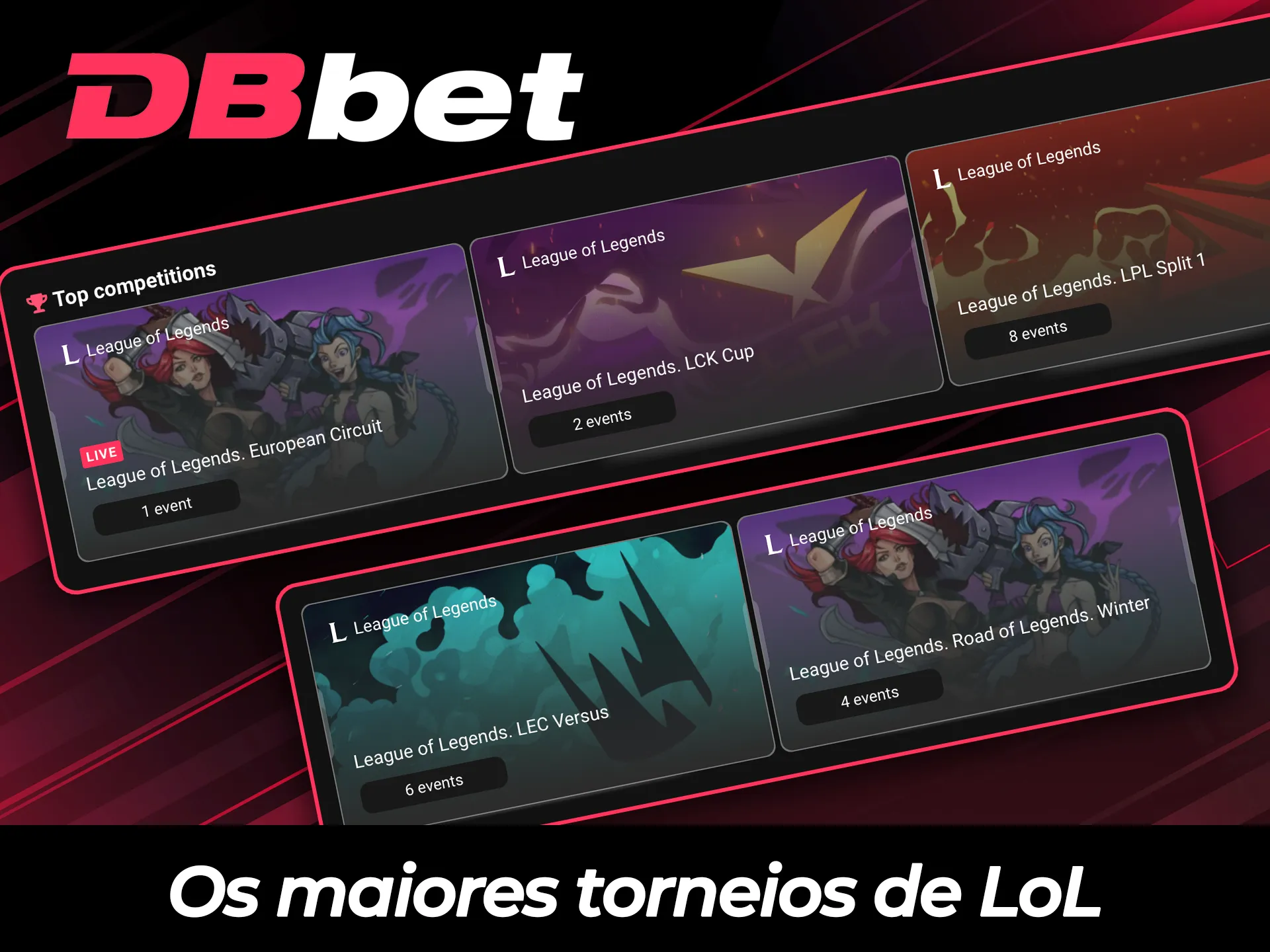 Aposte nos maiores torneios de League of Legends para ganhar prêmios.
