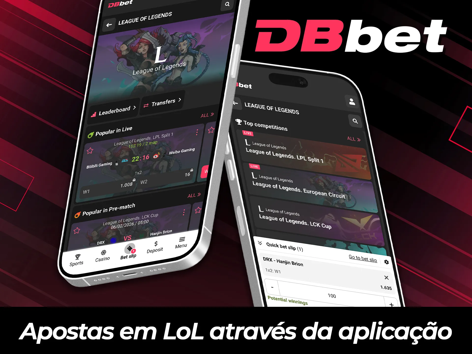 Aproveite as apostas em League of Legends pelo aplicativo móvel do DBBet.
