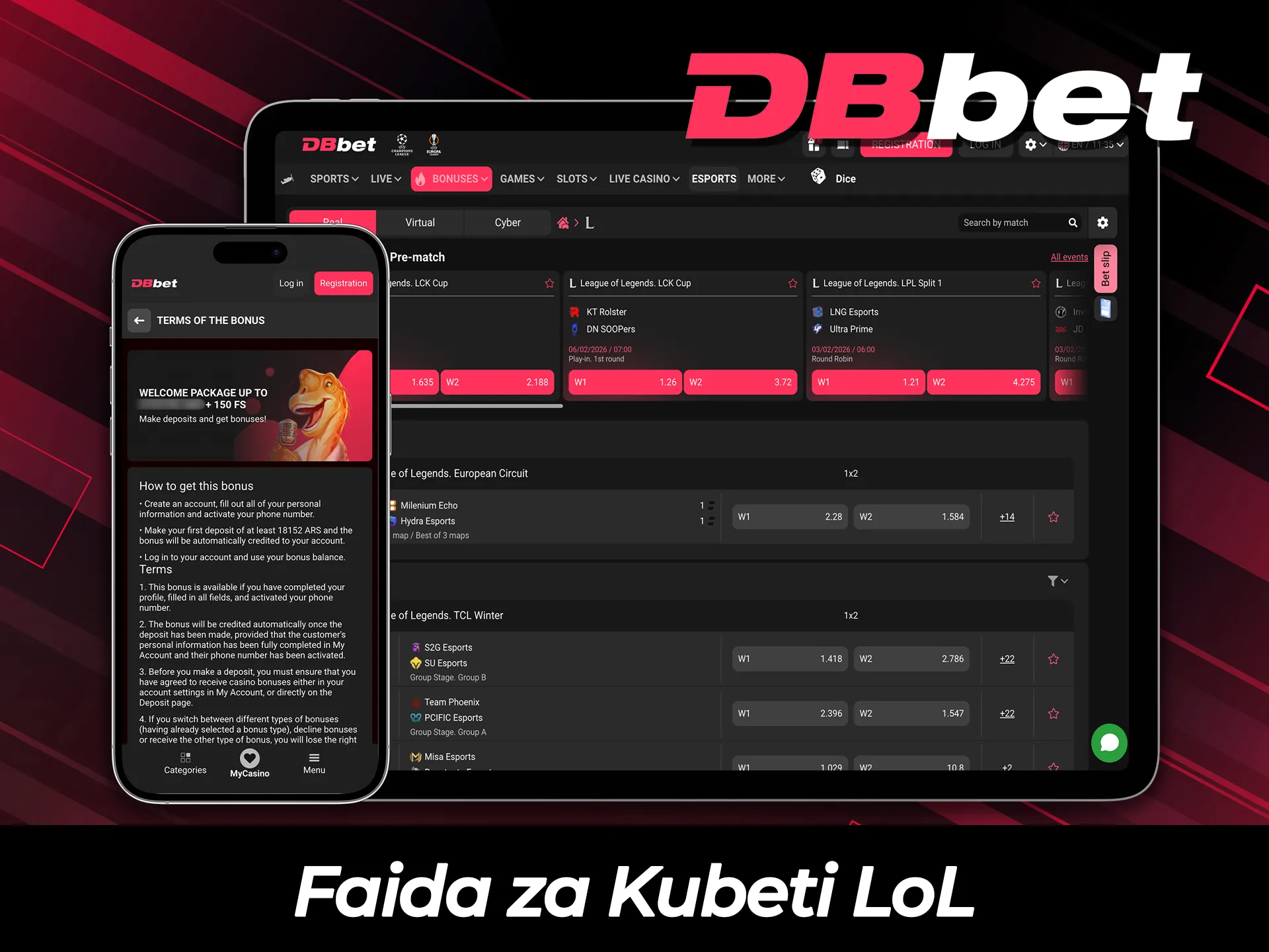 Tambua faida za kipekee za kuweka dau la League of Legends kwenye DBBet.