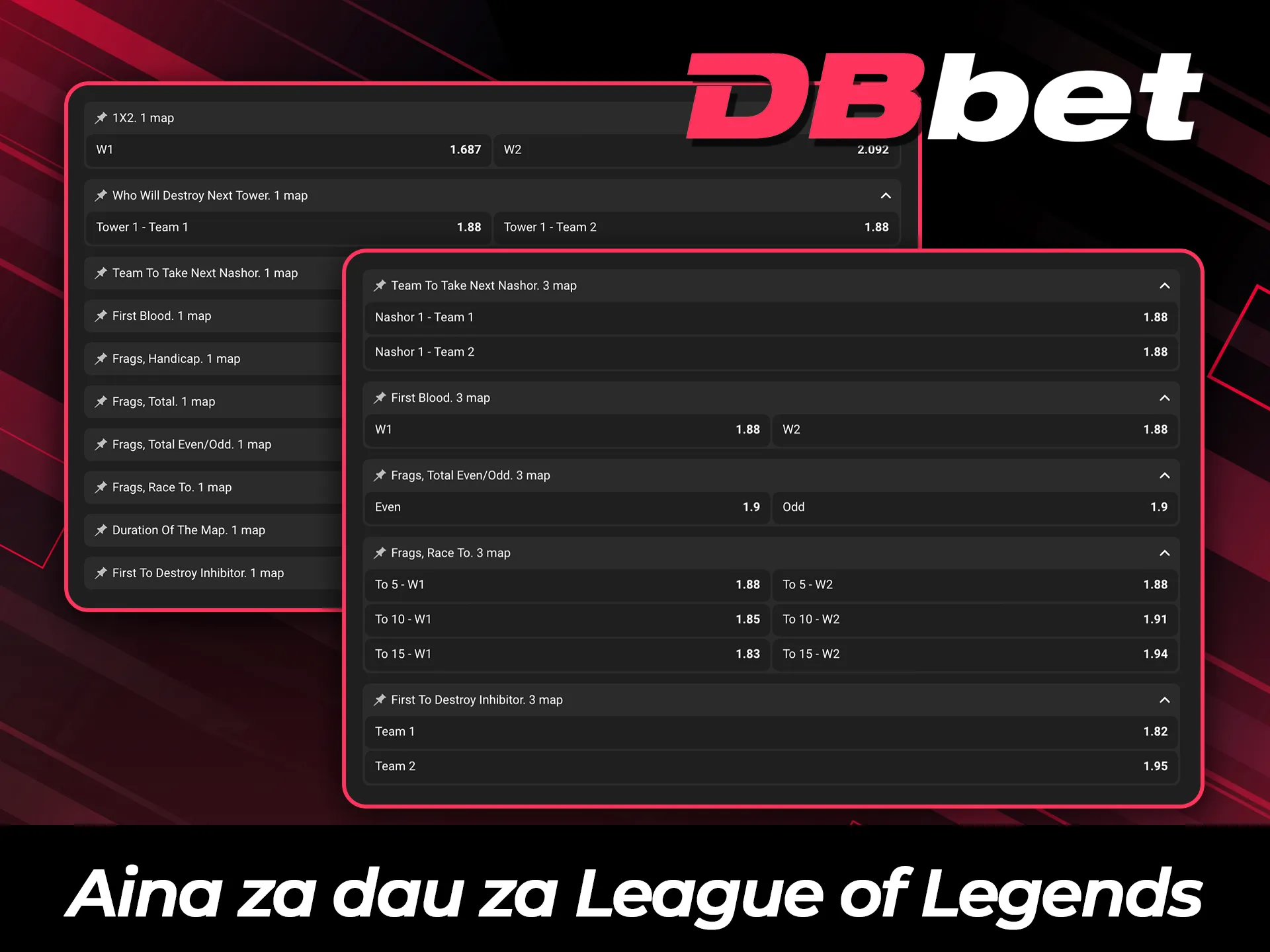 Gundua aina mbalimbali za dau za League of Legends kwenye DBBet.