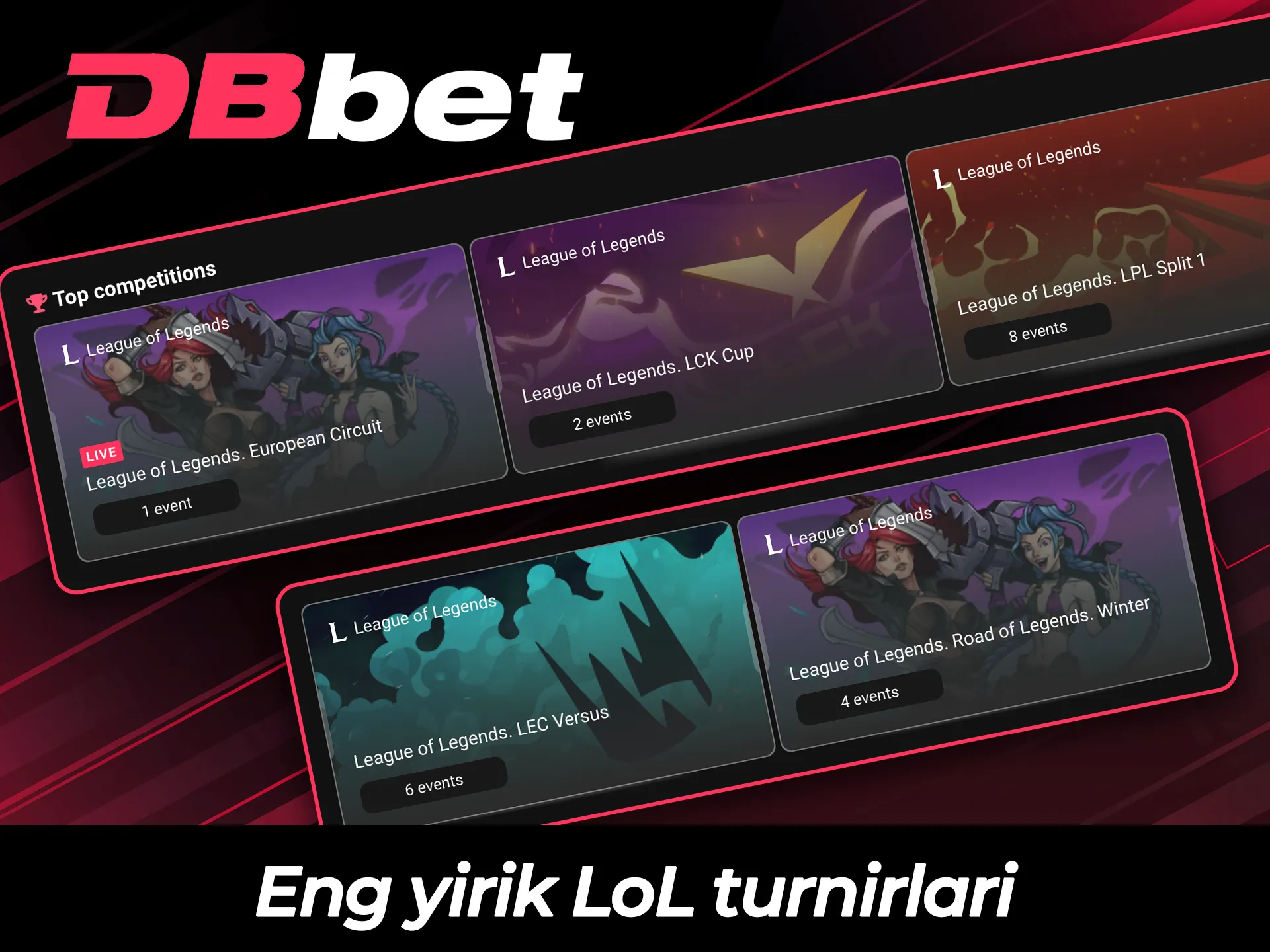 Mukofotlar yutish uchun eng yirik League of Legends turnirlariga tiking.