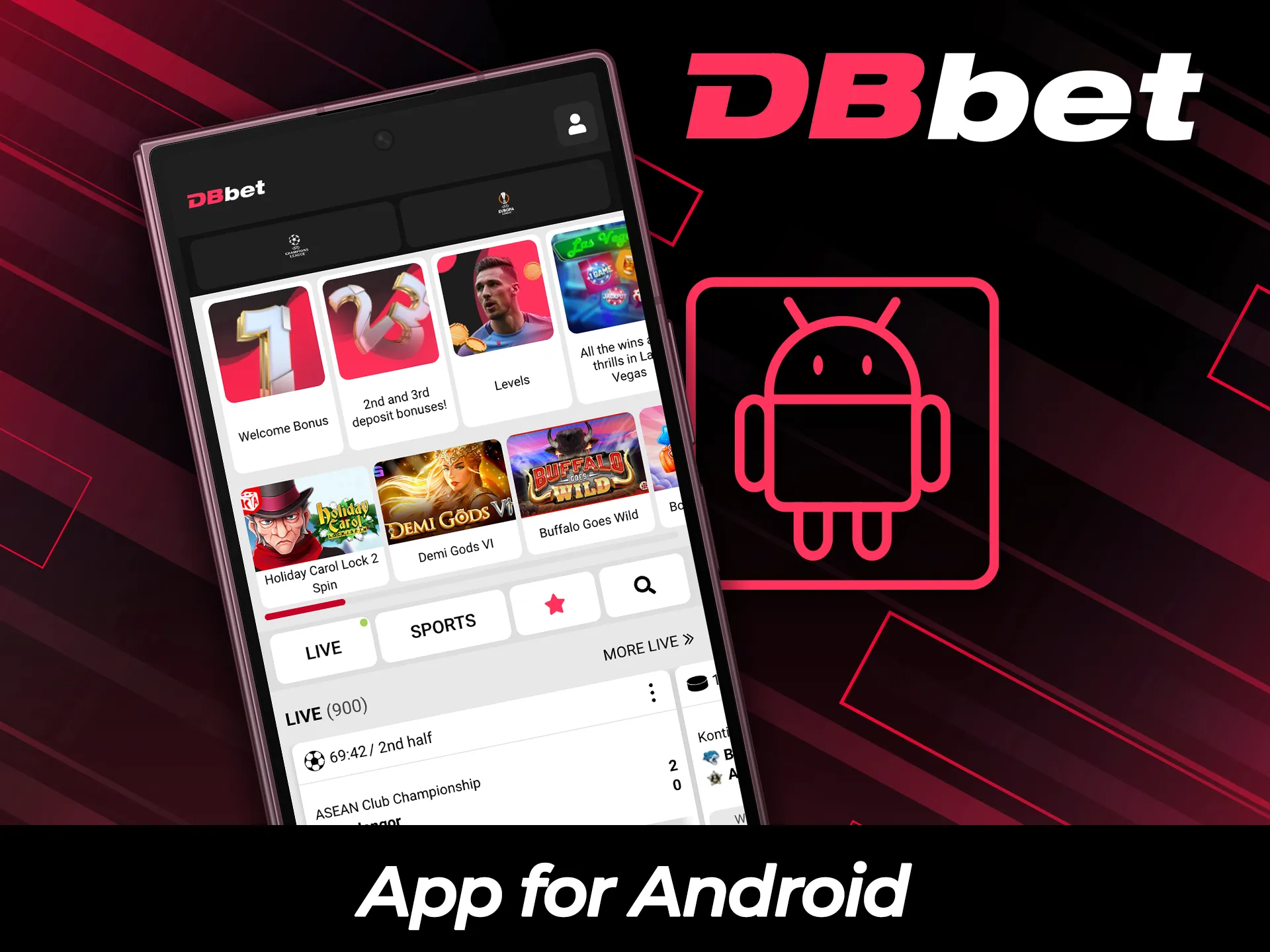 Install the DBBet app for Android to bet on the go.