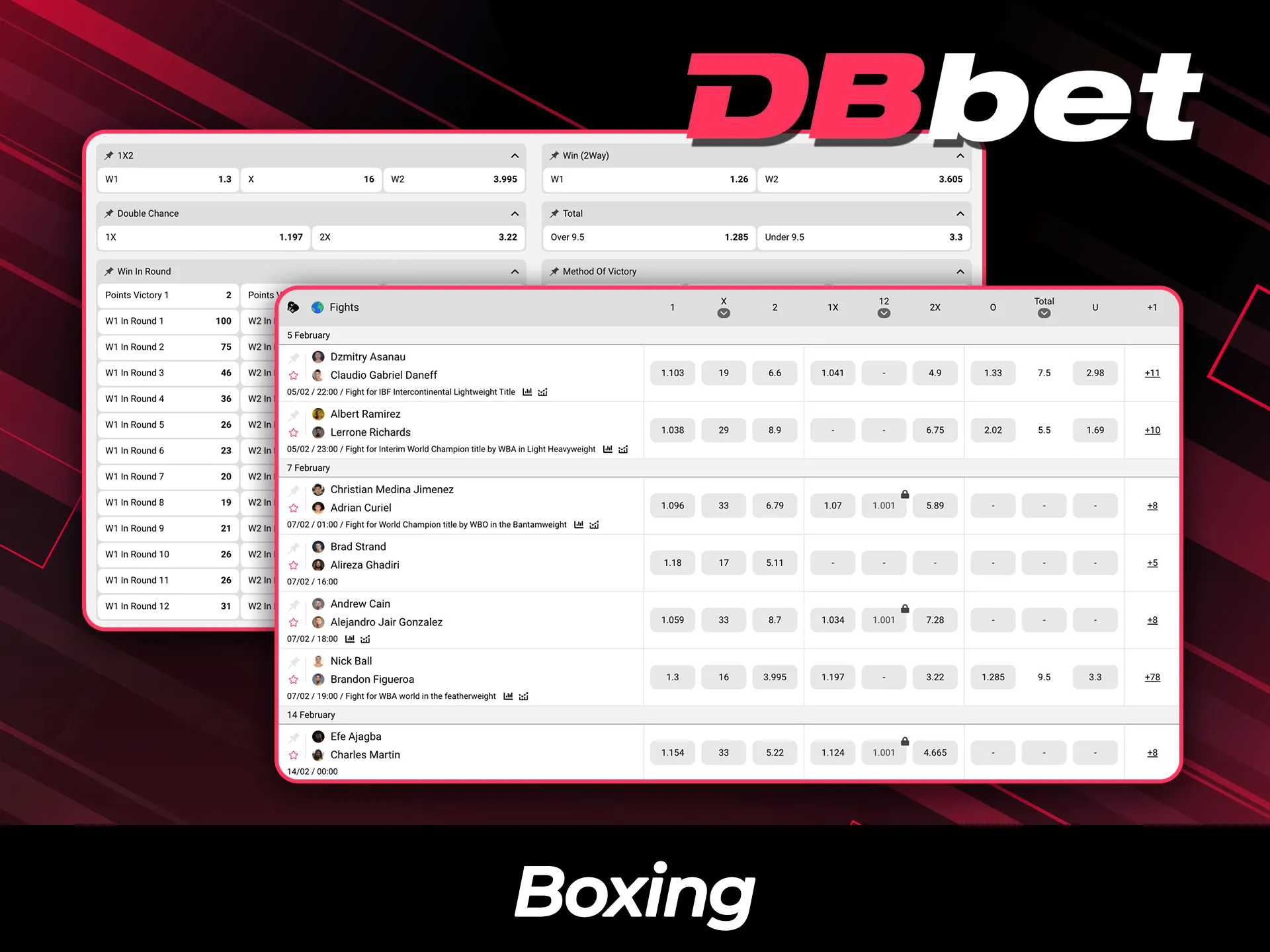 Enjoy boxing betting with the best odds at DBBet.