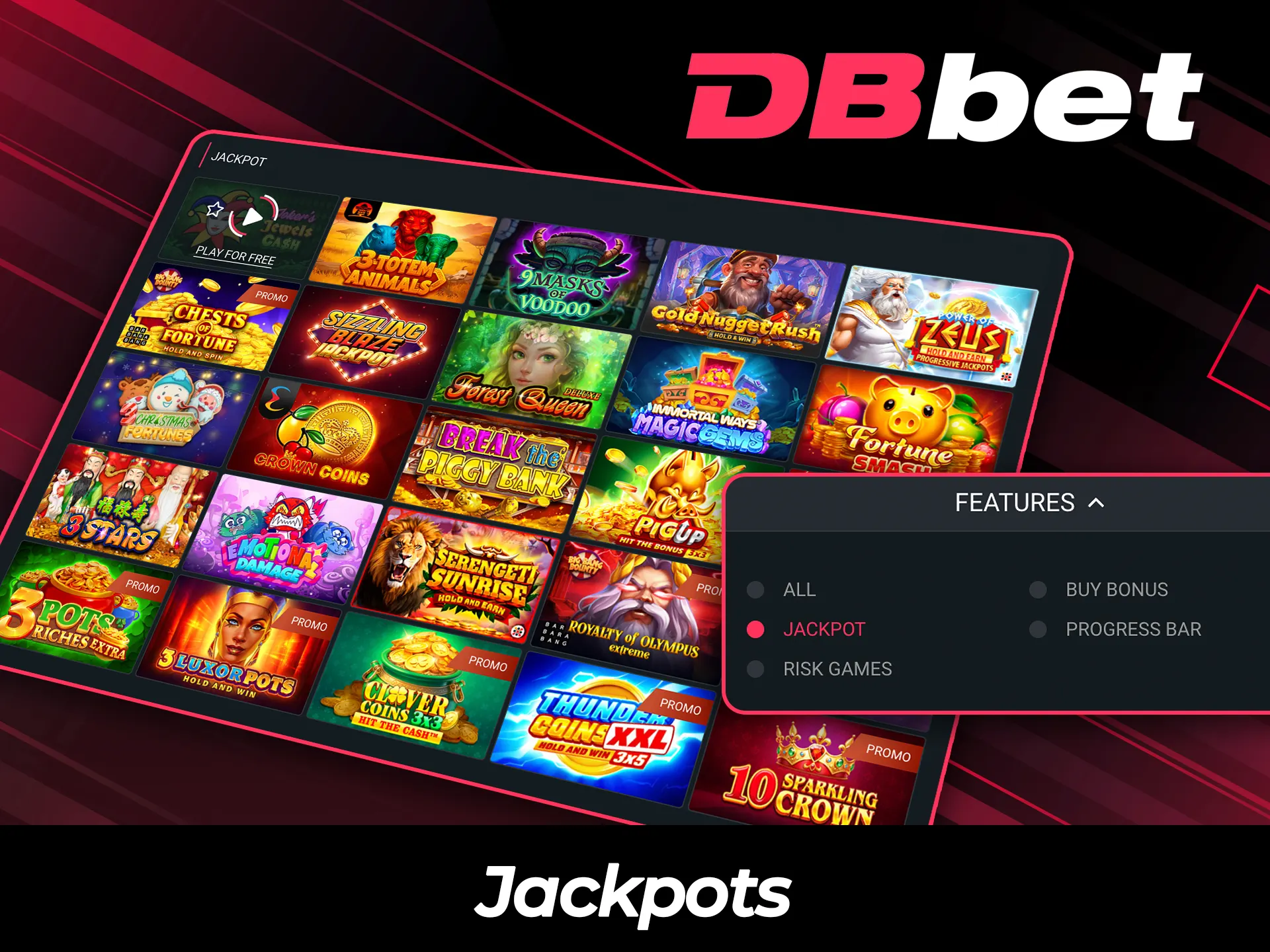 Win big jackpots by playing specialized games at DBBet.