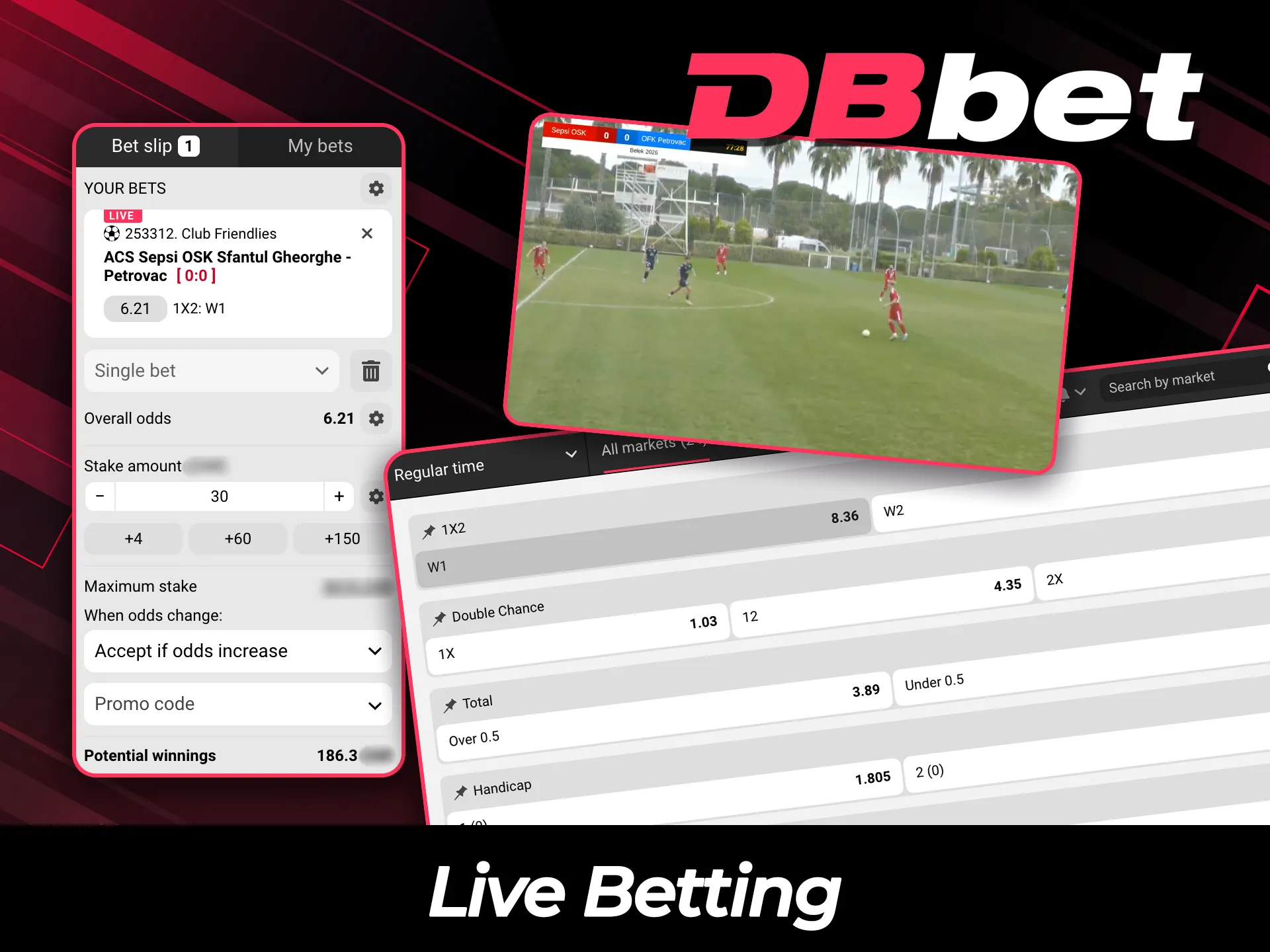 Engage in live betting on various sports events at DBBet.