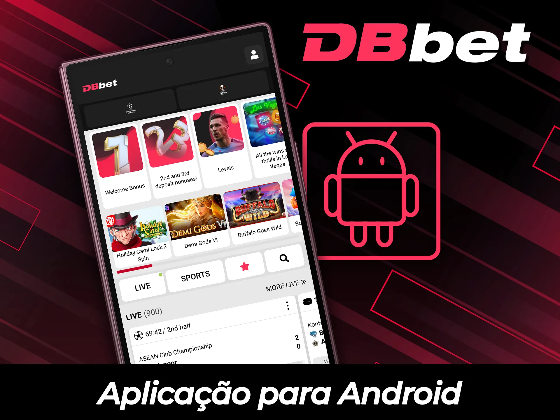 Instale o app DBBet para Android para apostar de qualquer lugar.