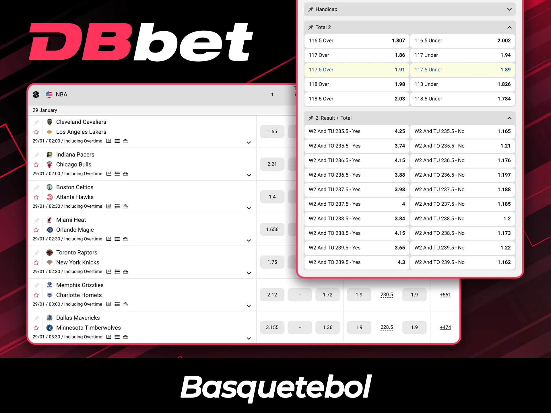 Aposte em jogos e torneios de basquete usando os recursos do DBBet.