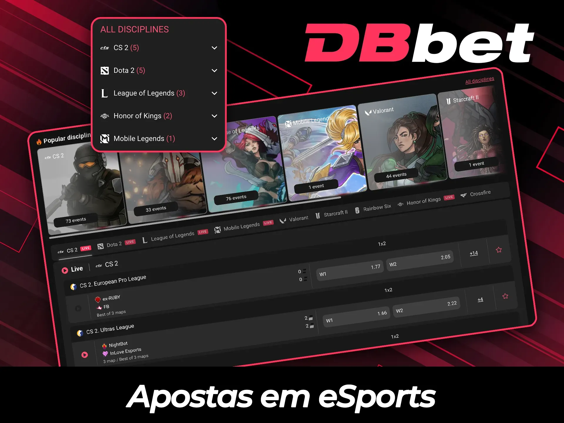 Explore opções emocionantes de apostas em eSports na plataforma DBBet.