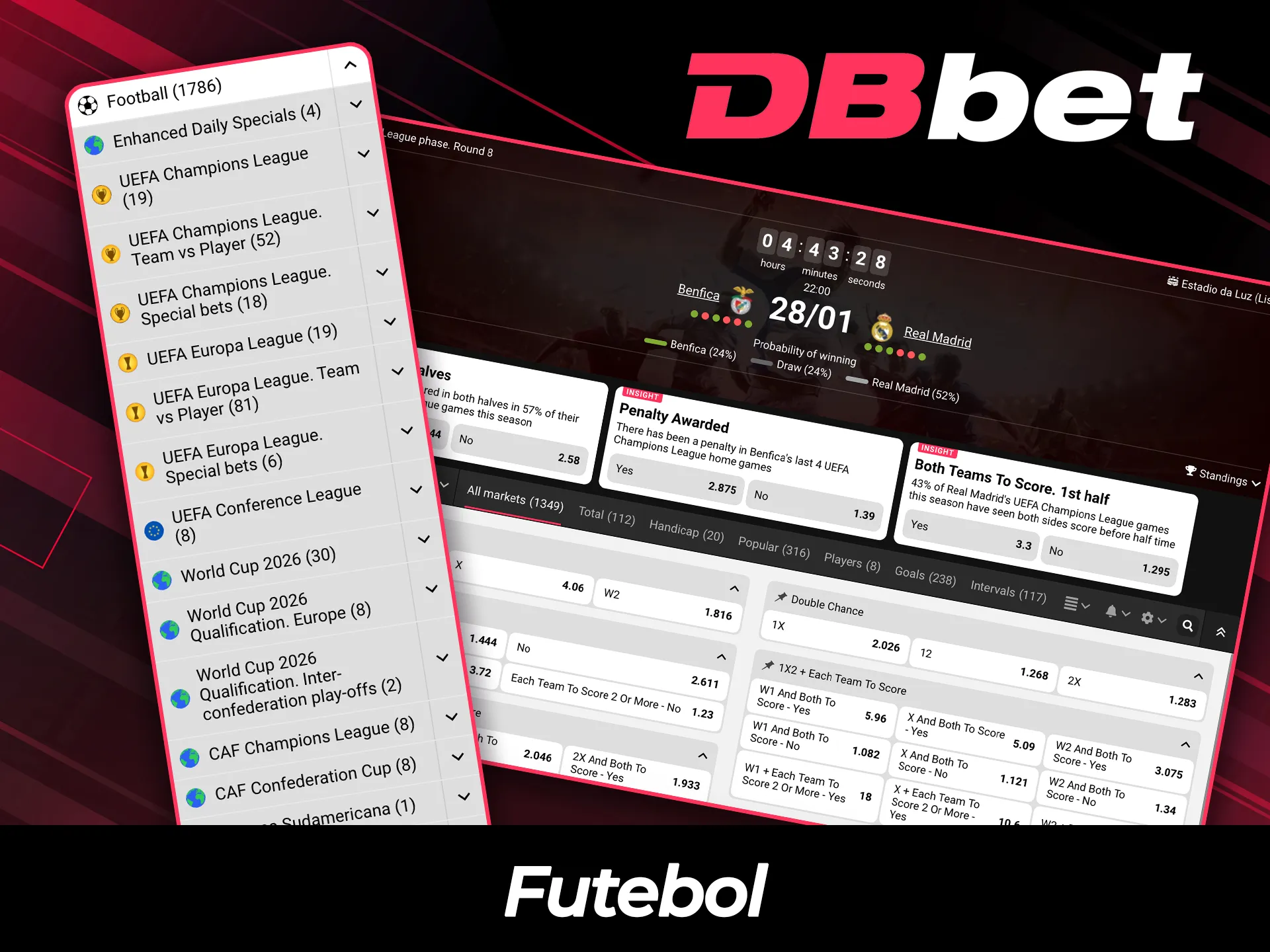 Faça apostas em jogos de futebol no site oficial do DBBet.