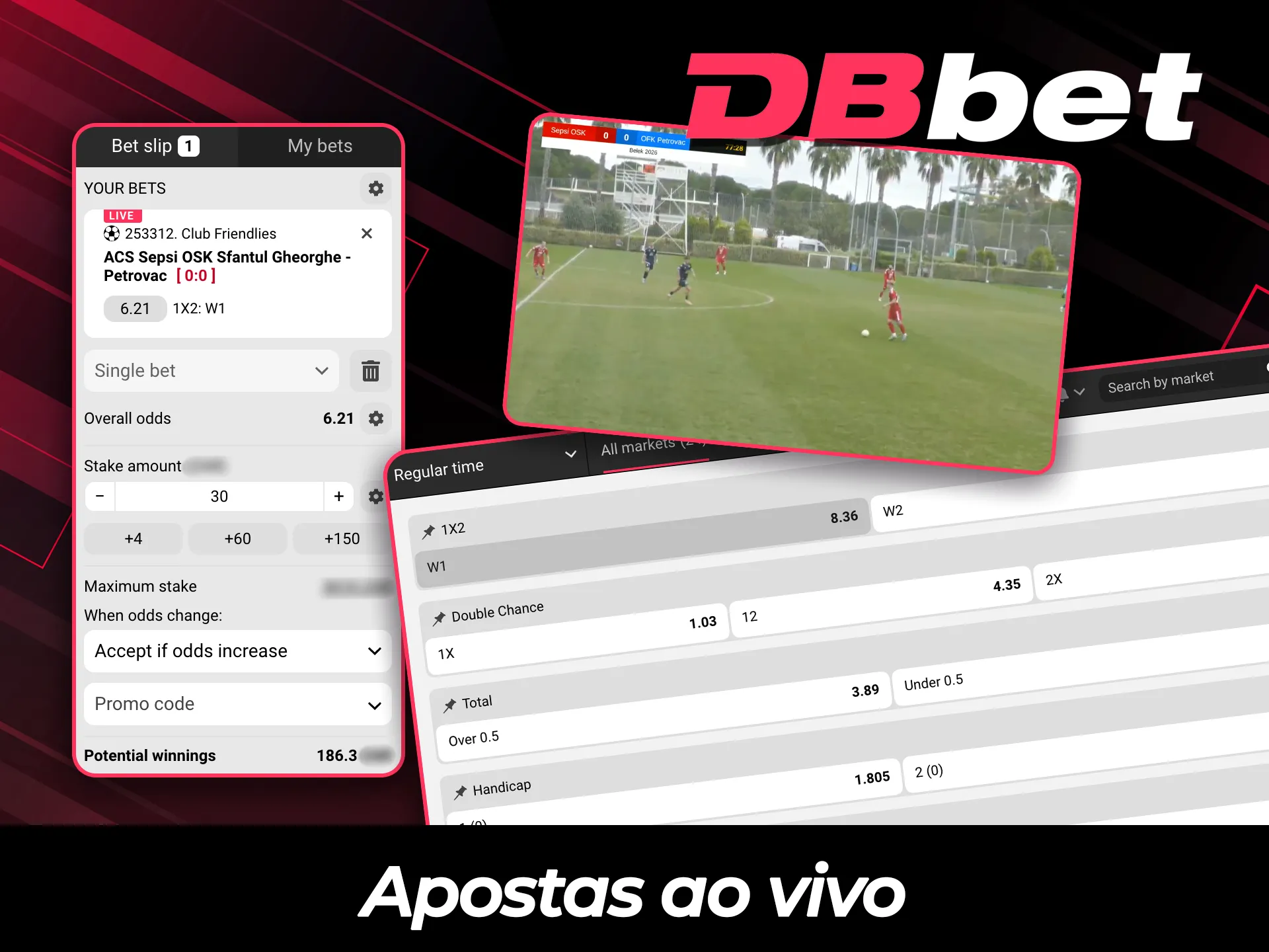 Faça apostas ao vivo em vários eventos esportivos no DBBet.